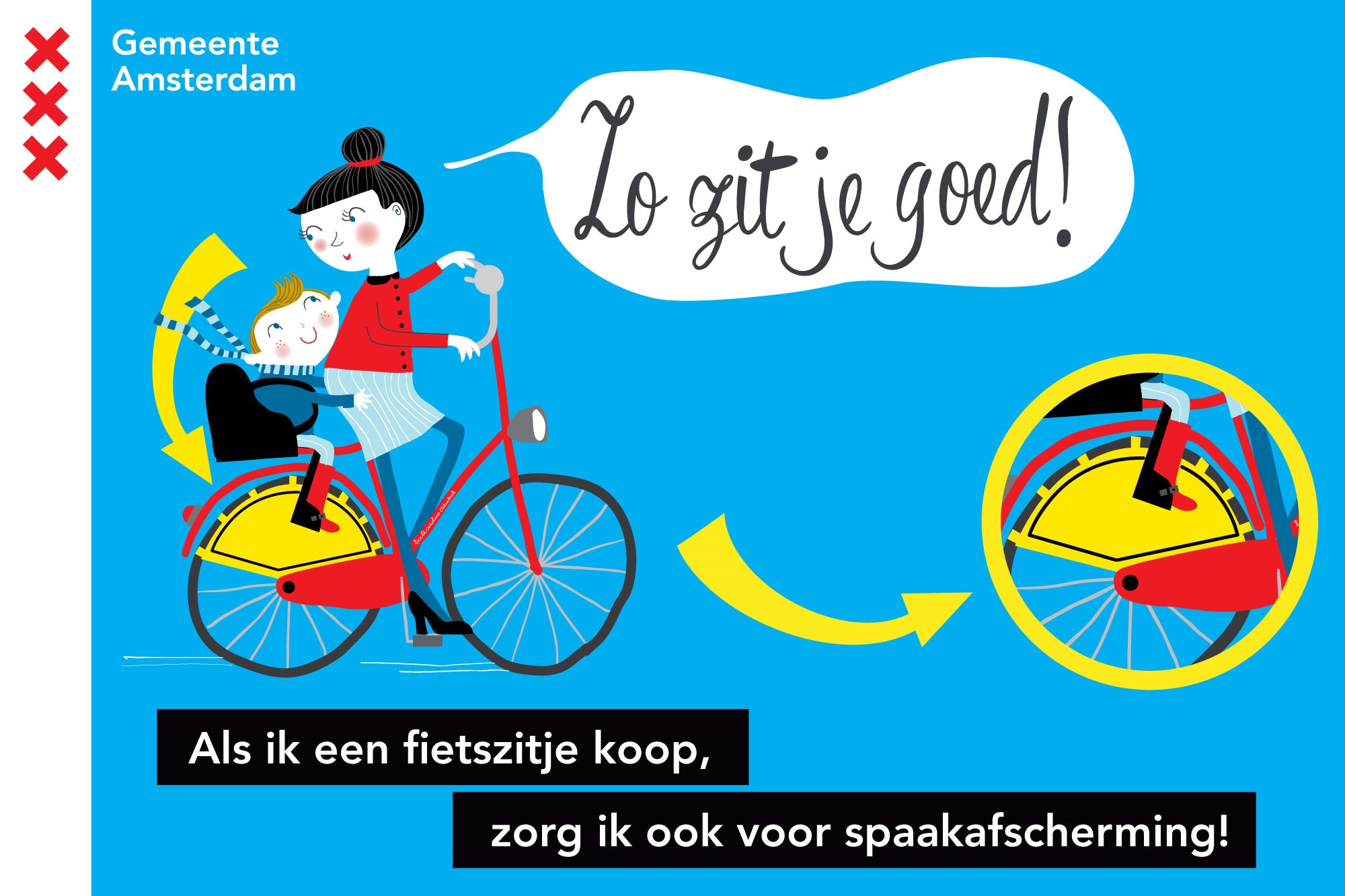 zitten kinderen veilig achterop de fiets | Kidsproof Amsterdam